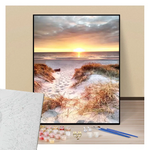 Coucher de soleil de la plage avec vue sur l'océan