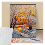 Peinture par numéros foret enneigée l'hiver présentation du contenu