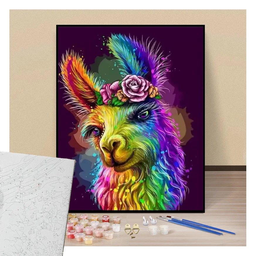 Lama Pop Art - Peinture par numéros - Steloria