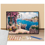 Peinture par numéros maison de vacances près du port présentation du contenu