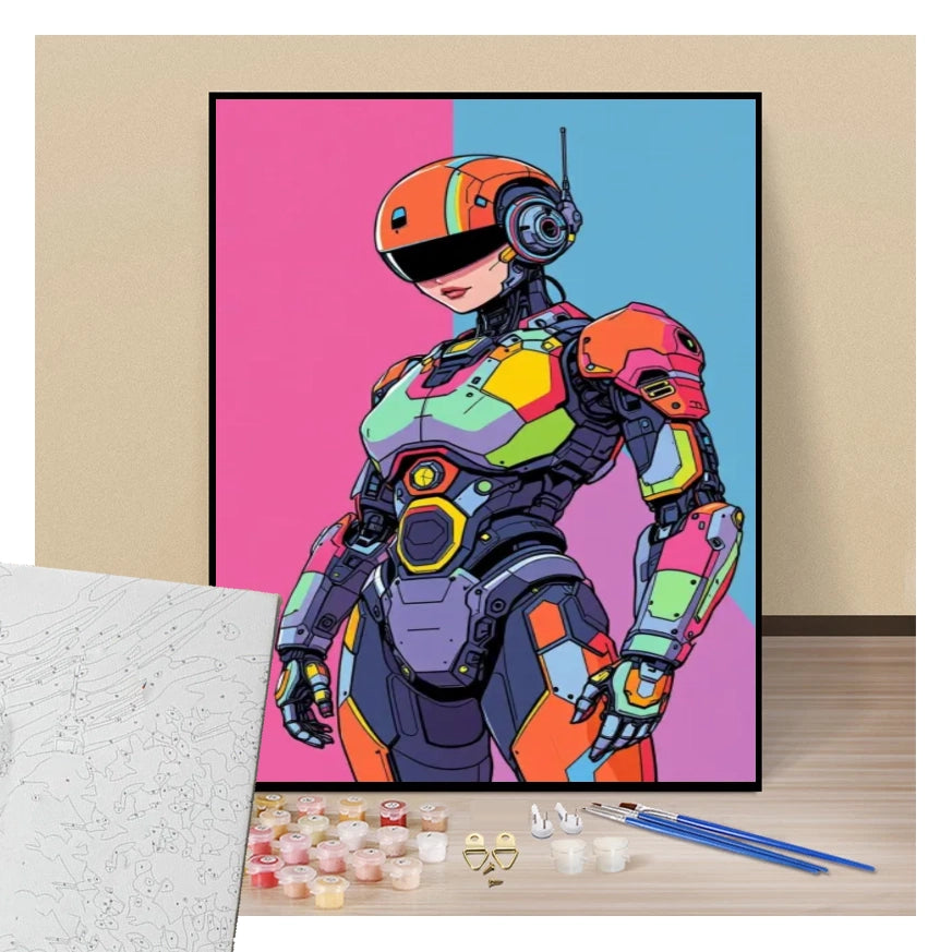 Peinture par numéros affiche mirai senshi présentation du contenu