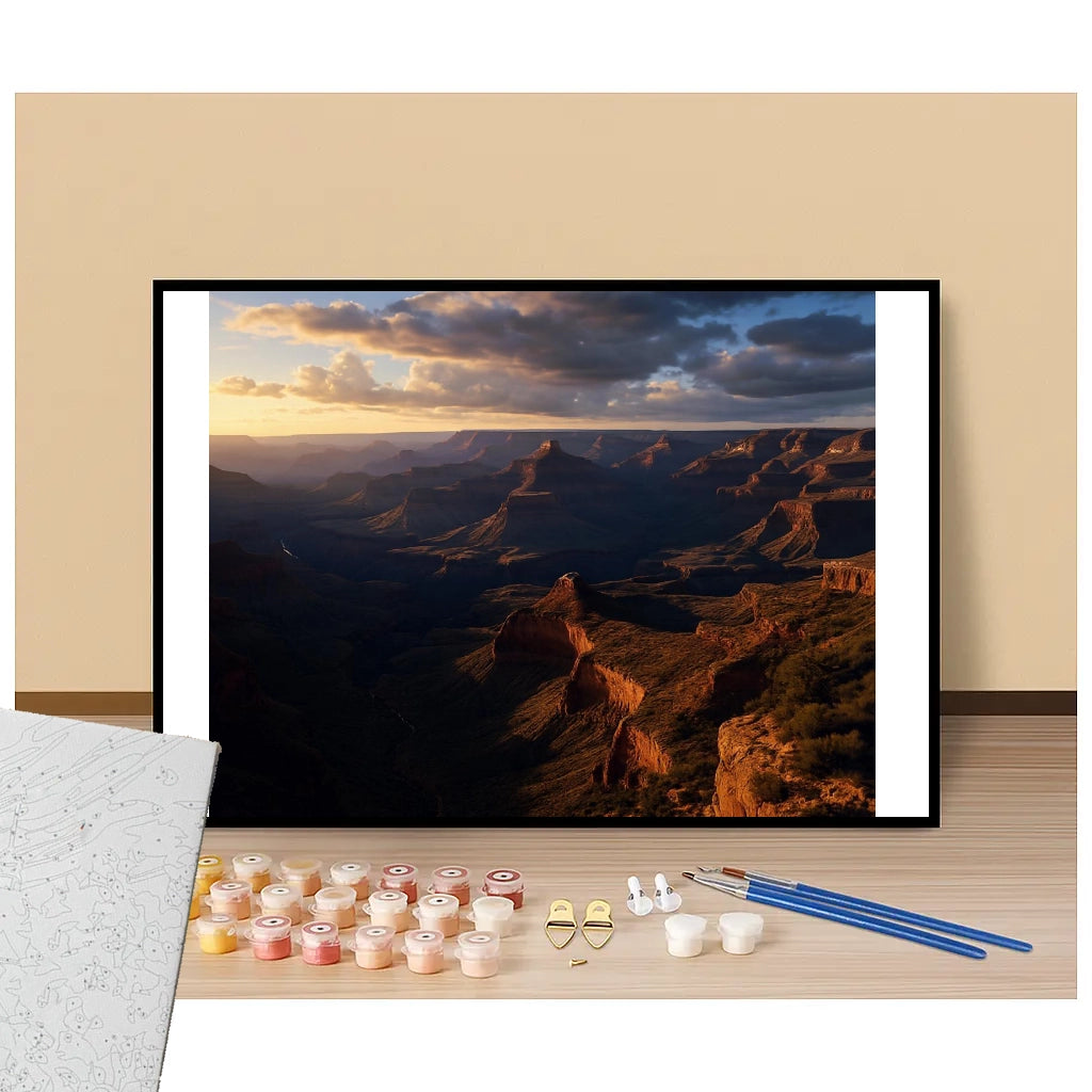 Peinture par numéros affiche grand canyon arizona présentation de contenu