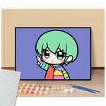 Peinture par numéros affiche chibi rainbow manga présentation du contenu