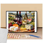 Peinture par numéros dégustation de vins et de fromages présentation du contenu