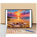 Peinture par numéros pique-nique sur la plage présentation du contenu