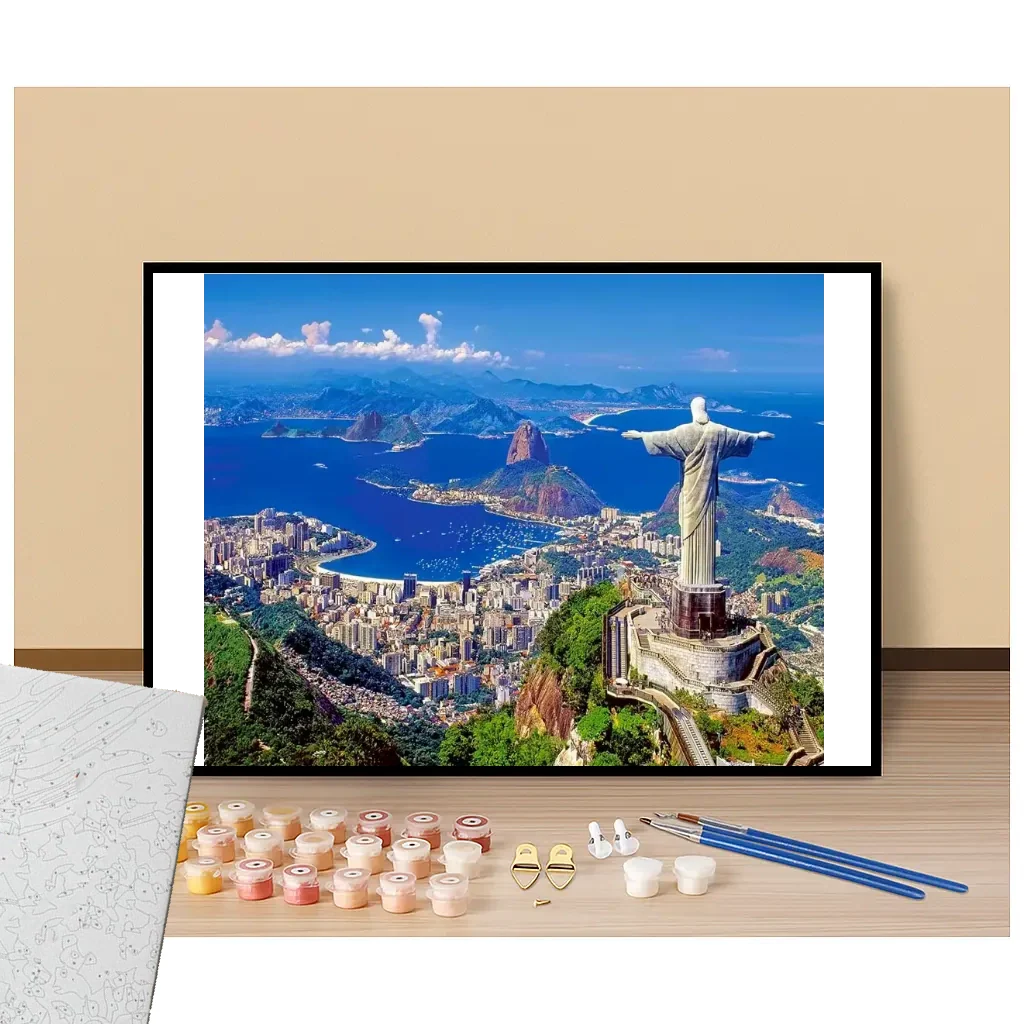 Peinture par numéros rio de janeiro statue du corcovado présentation du contenu