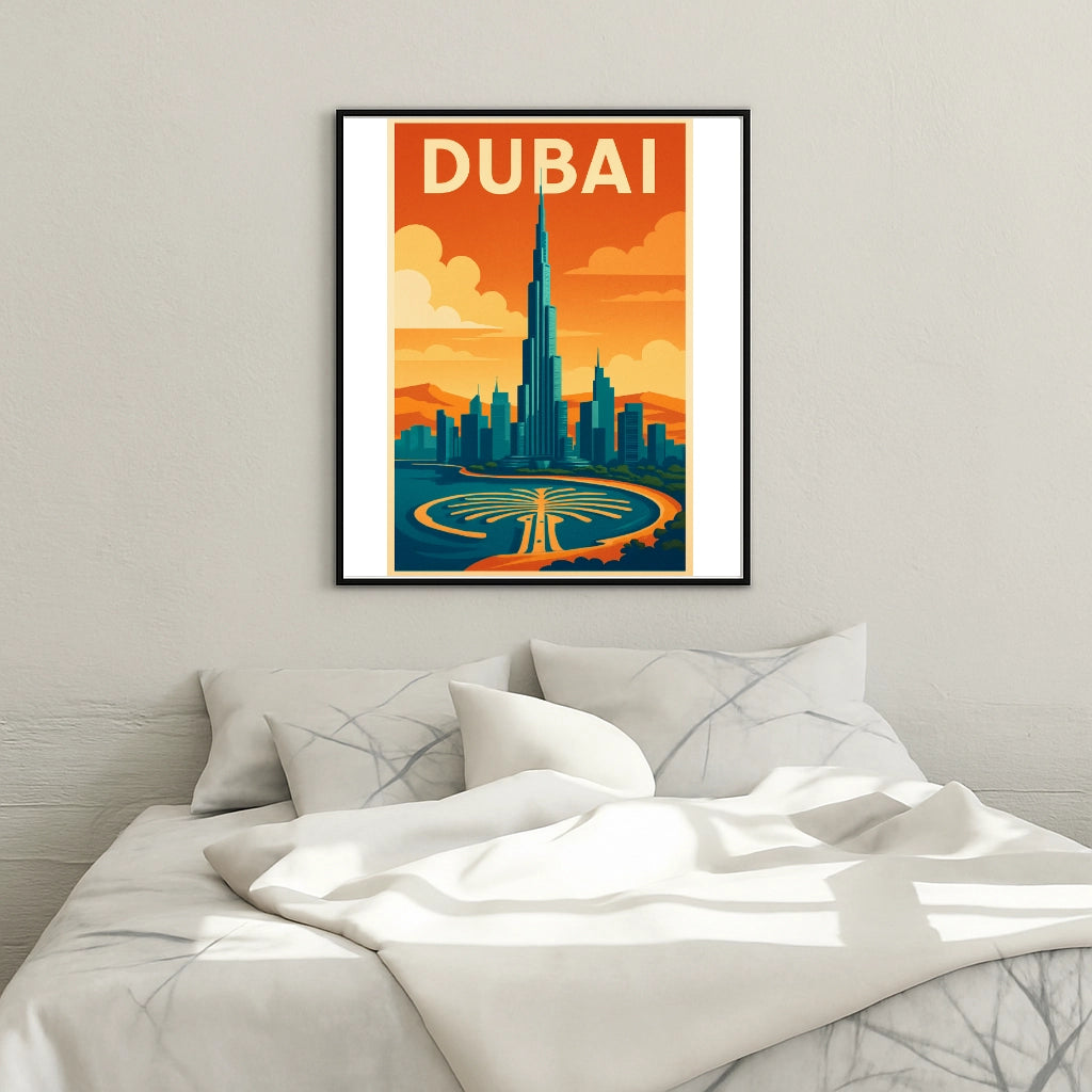 Peinture par numéros affiche Dubaï - Tableau