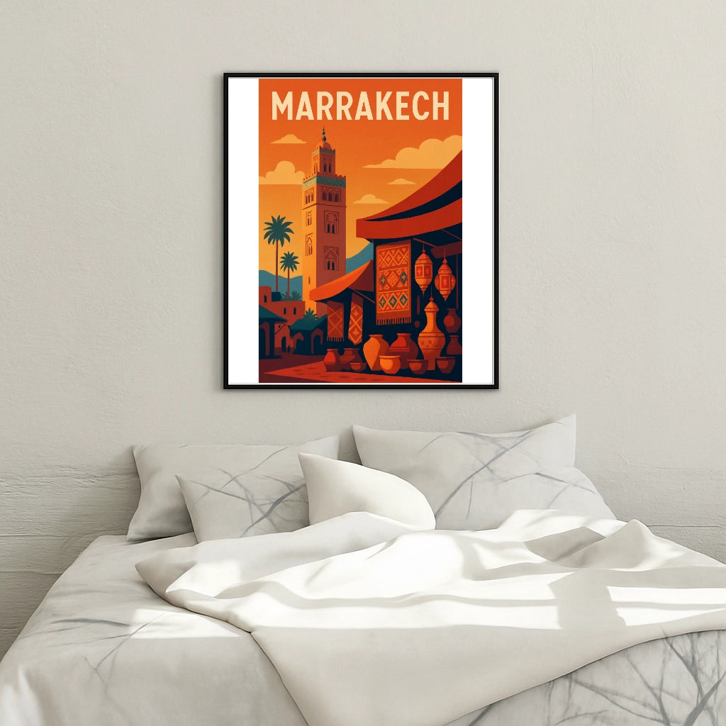 Peinture par numéros affiche Marrakech - Tableau