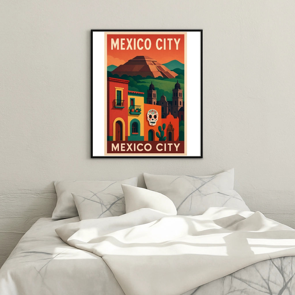 Peinture par numéros affiche Mexico City - Tableau