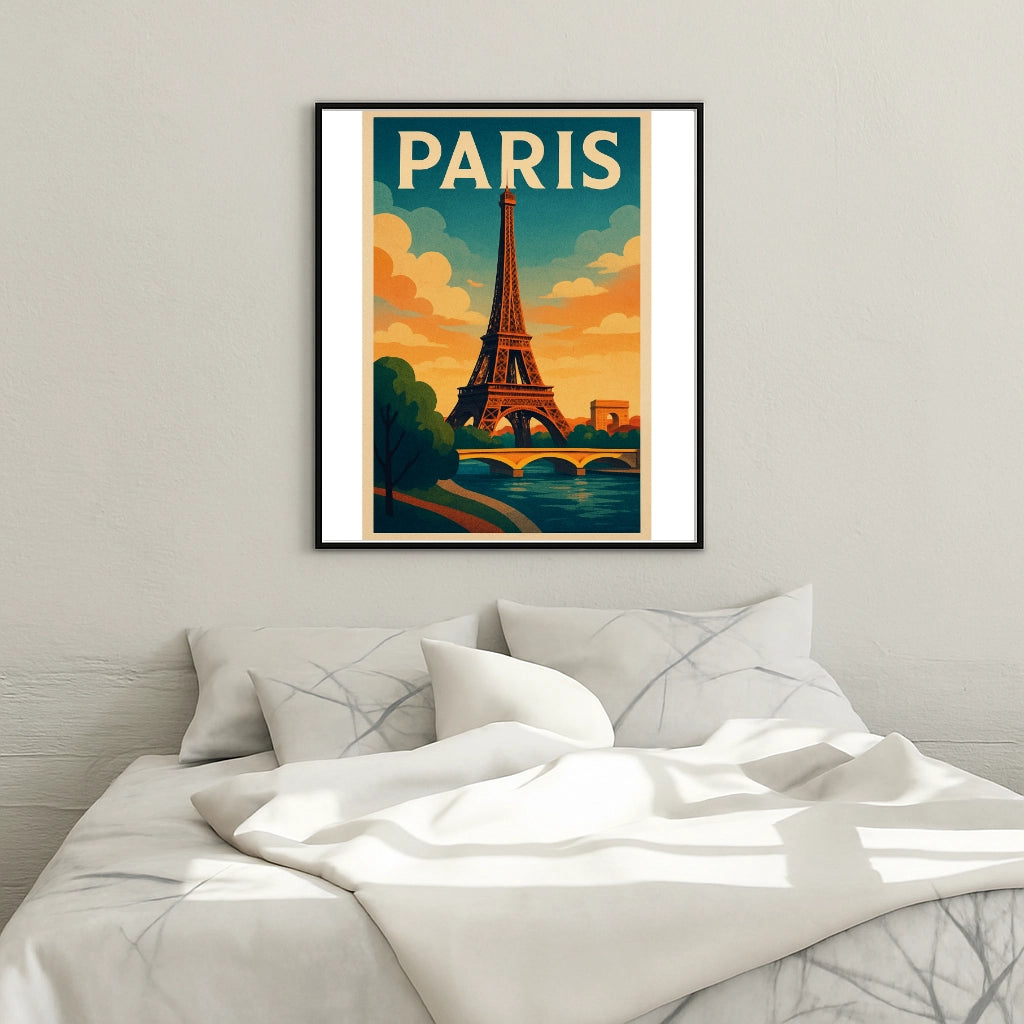 Peinture par numéros affiche Paris - Tableau