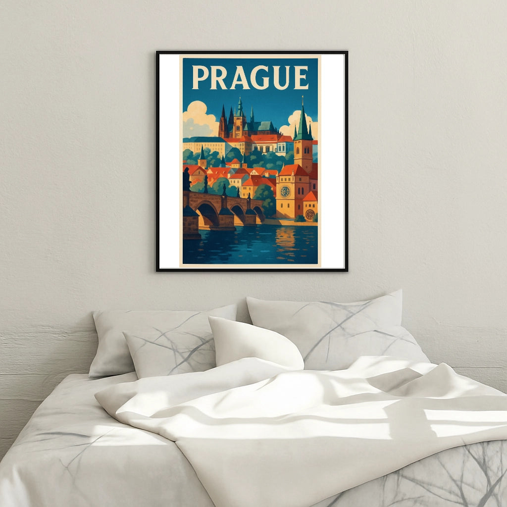 Peinture par numéros affiche Prague - Tableau