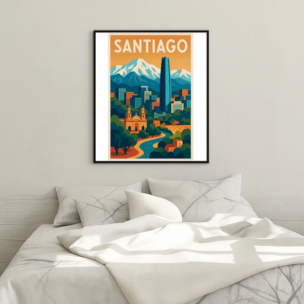 Peinture par numéros affiche Santiago - Tableau