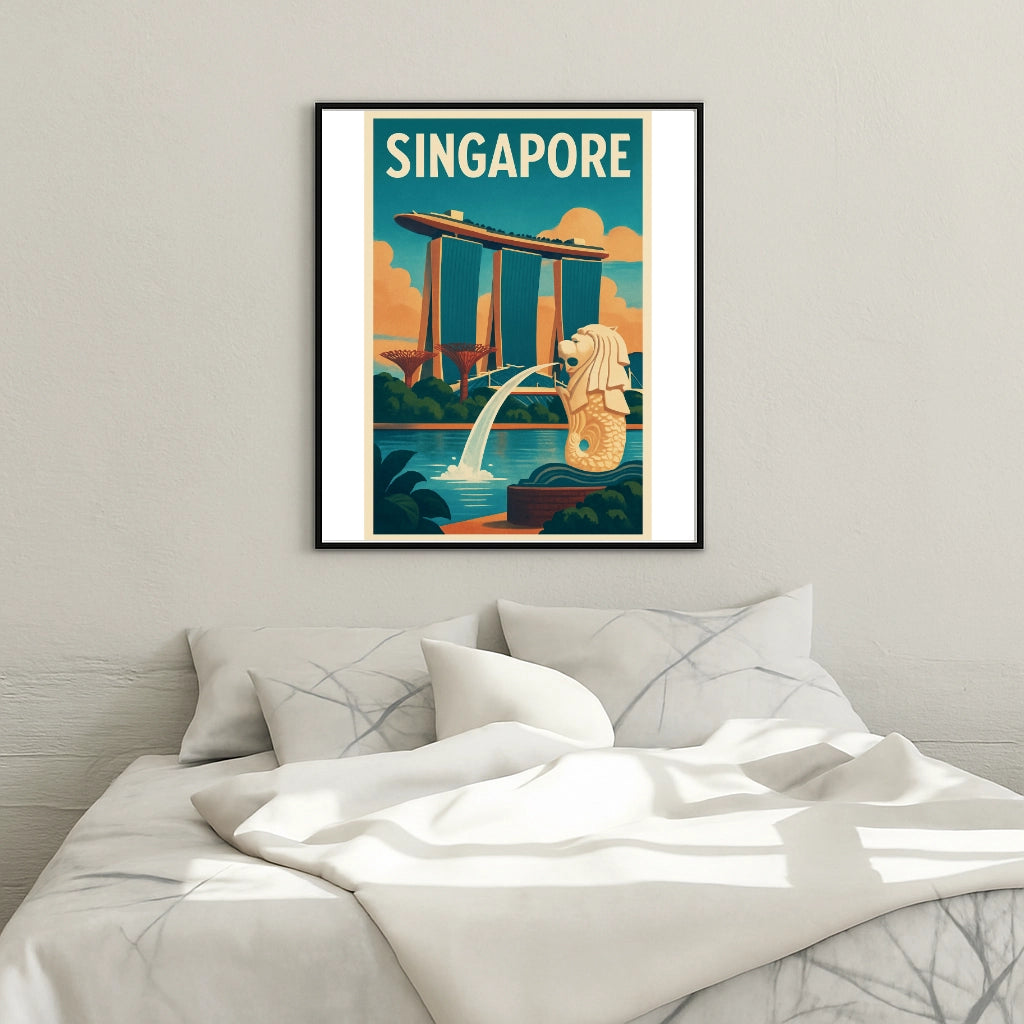 Peinture par numéros affiche Singapour - Tableau