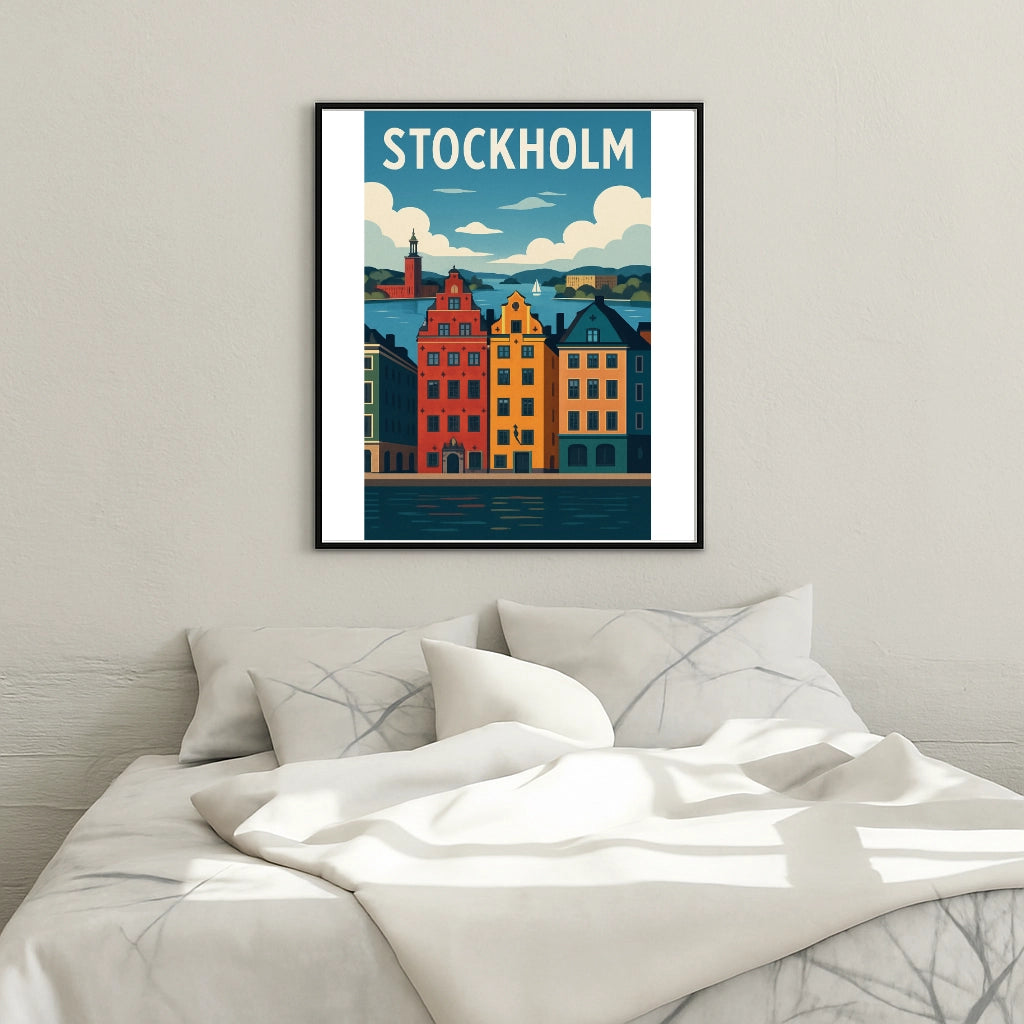 Peinture par numéros affiche Stockholm - Tableau