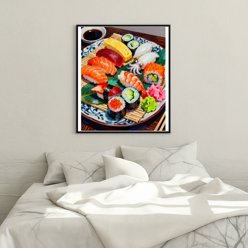 Peinture par numéros plateau de sushis tableau