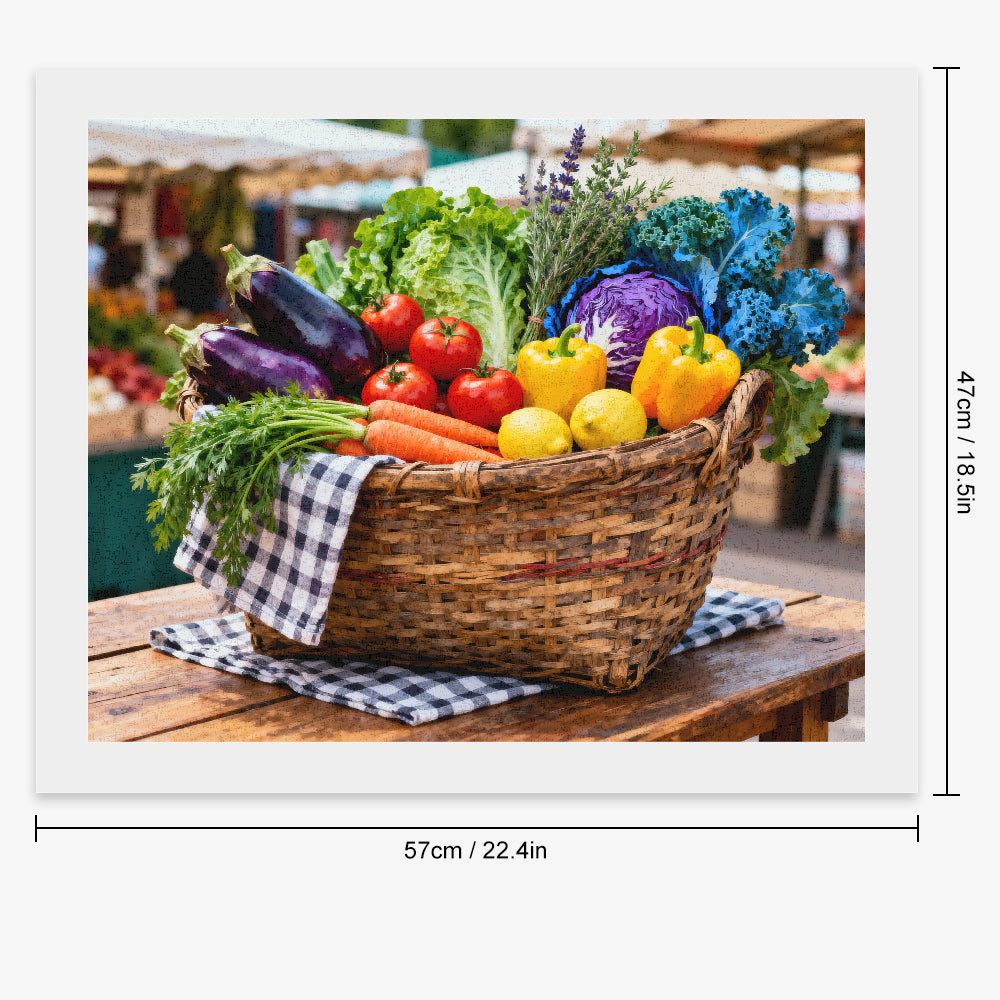 Peinture par numéros panier de fruits et légumes frais - Dimensions