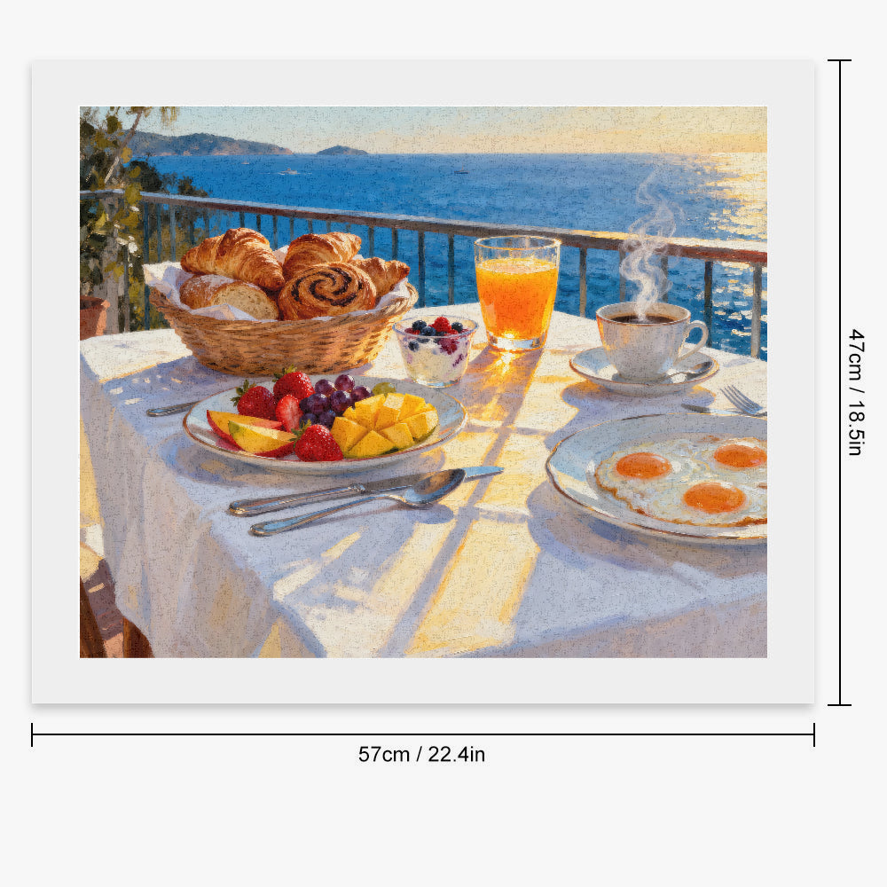 Peinture par numéros petit-déjeuner en bord de mer- Dimensions
