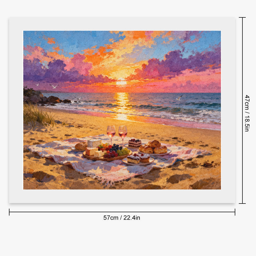 Peinture par numéros pique-nique sur la plage - Dimensions