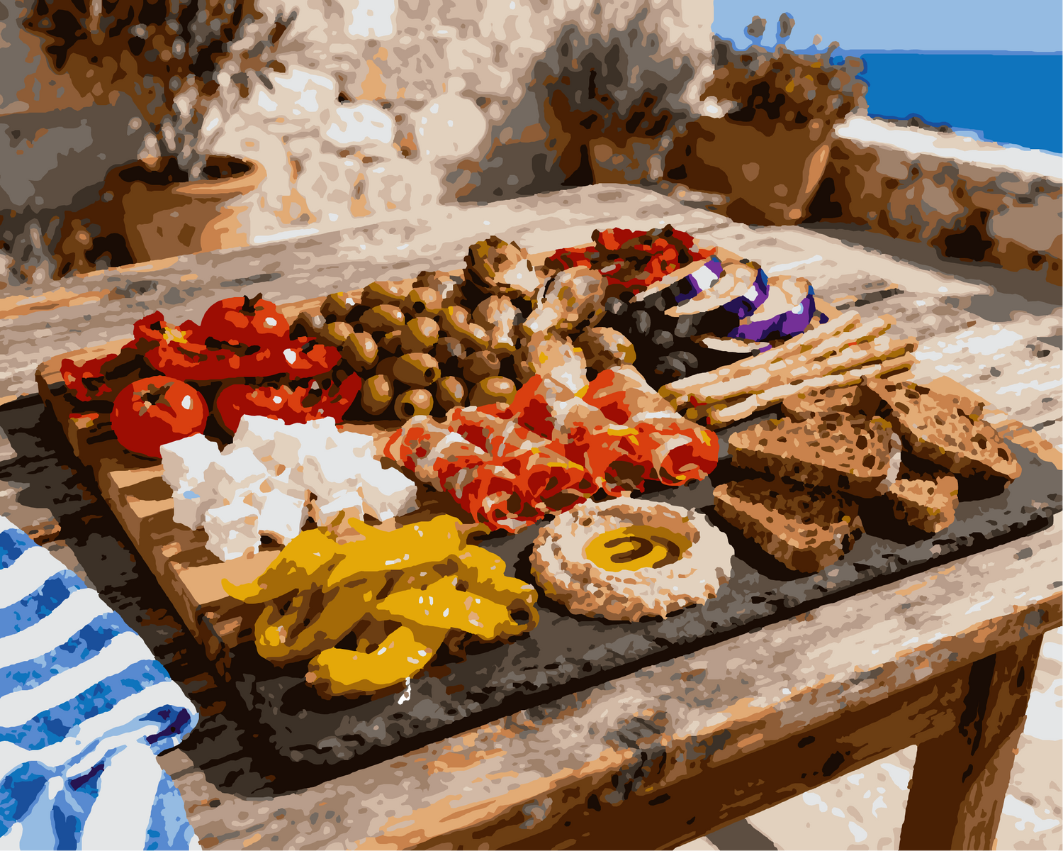 Peinture par numéros planche apéritive 24 couleurs