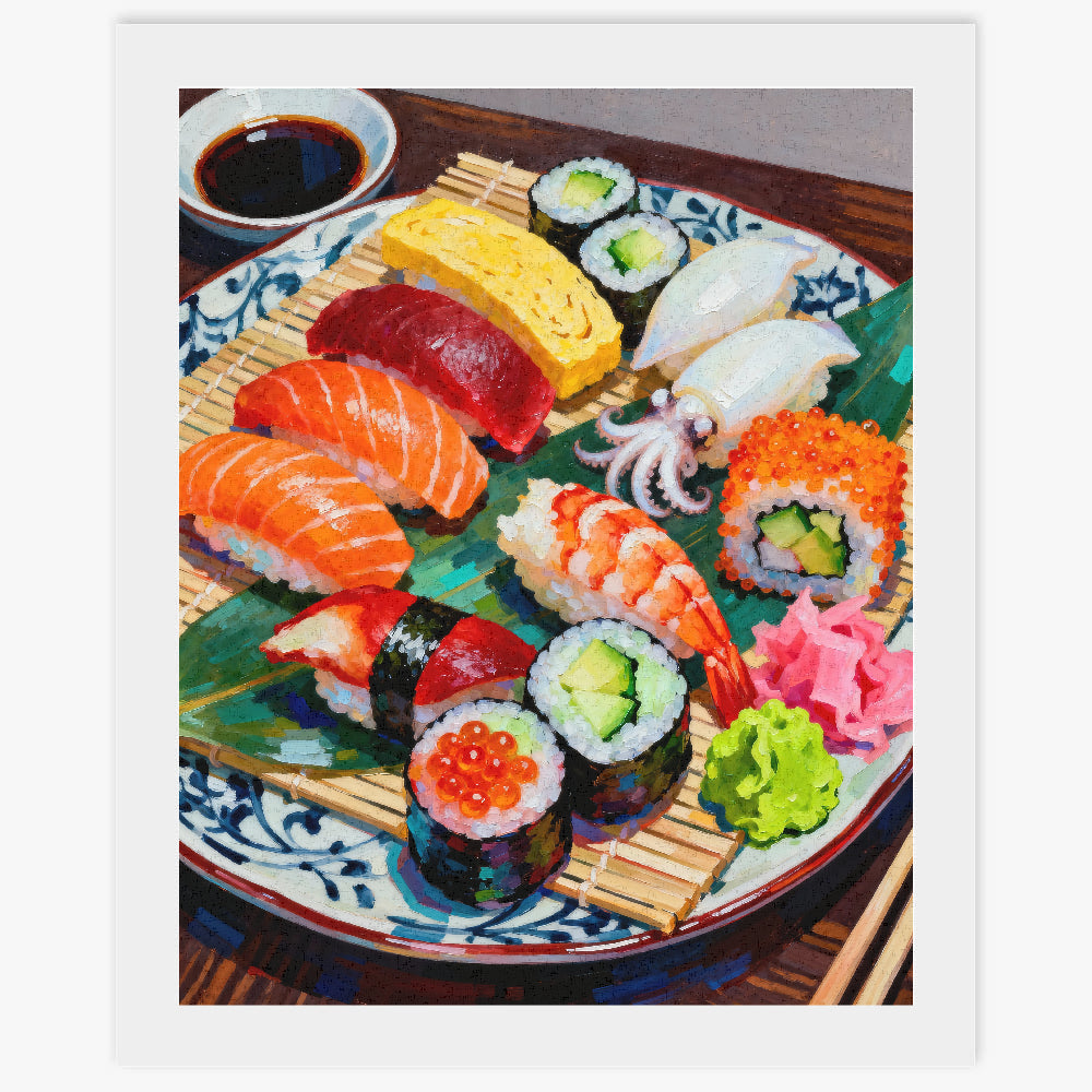 Peinture par numéros plateau de sushis - cadre photo