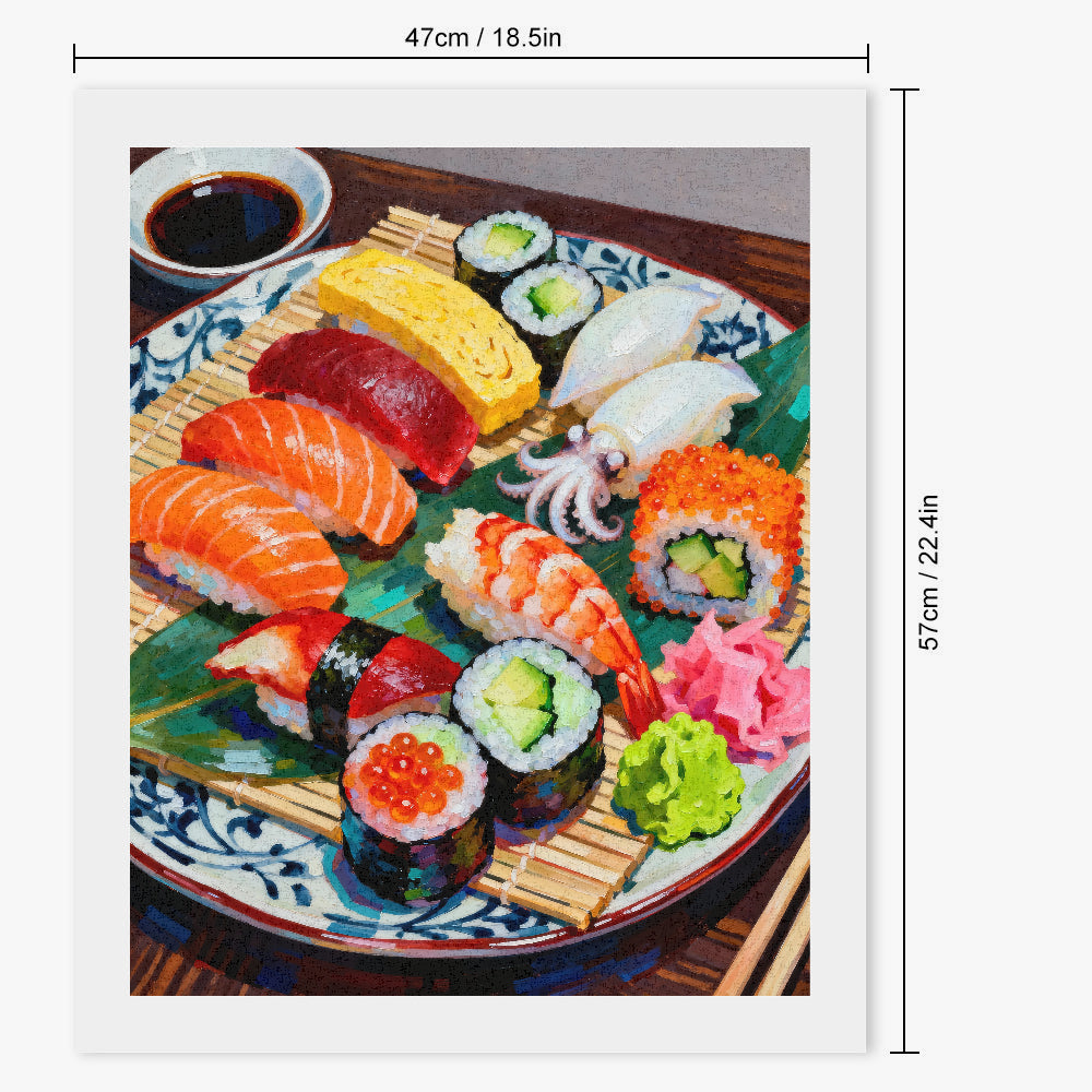 Peinture par numéros plateau de sushis - Dimensions