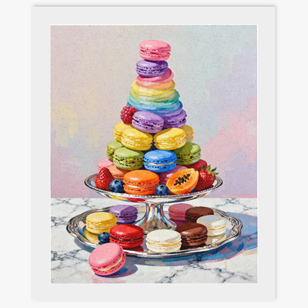 Peinture par numéros pyramide de macarons colorés - Tableau