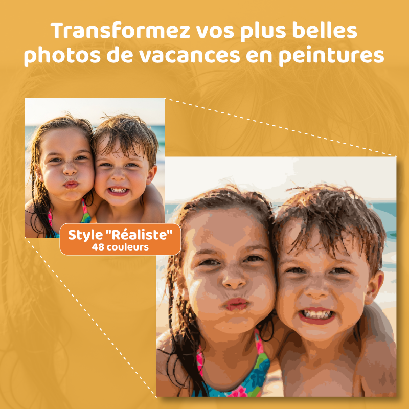 Kit peinture par numéros personnalisé photos de vacances Steloria