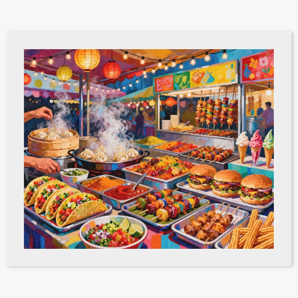 Peinture par numéros Street food internationale - Tableau