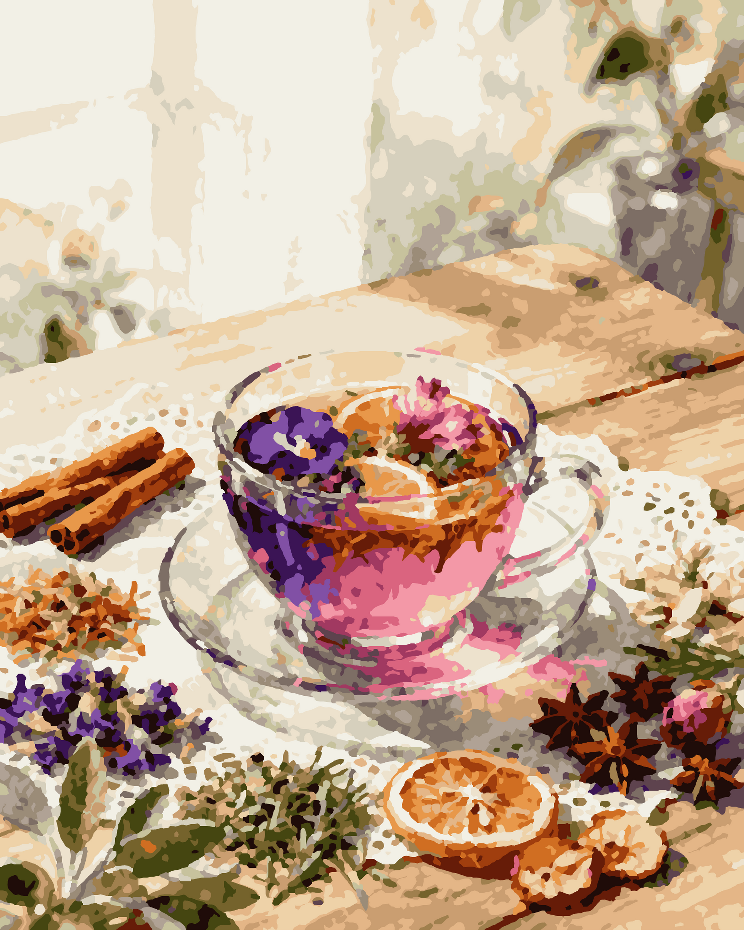 Peinture par numéros thé exotique et épices 24 couleurs