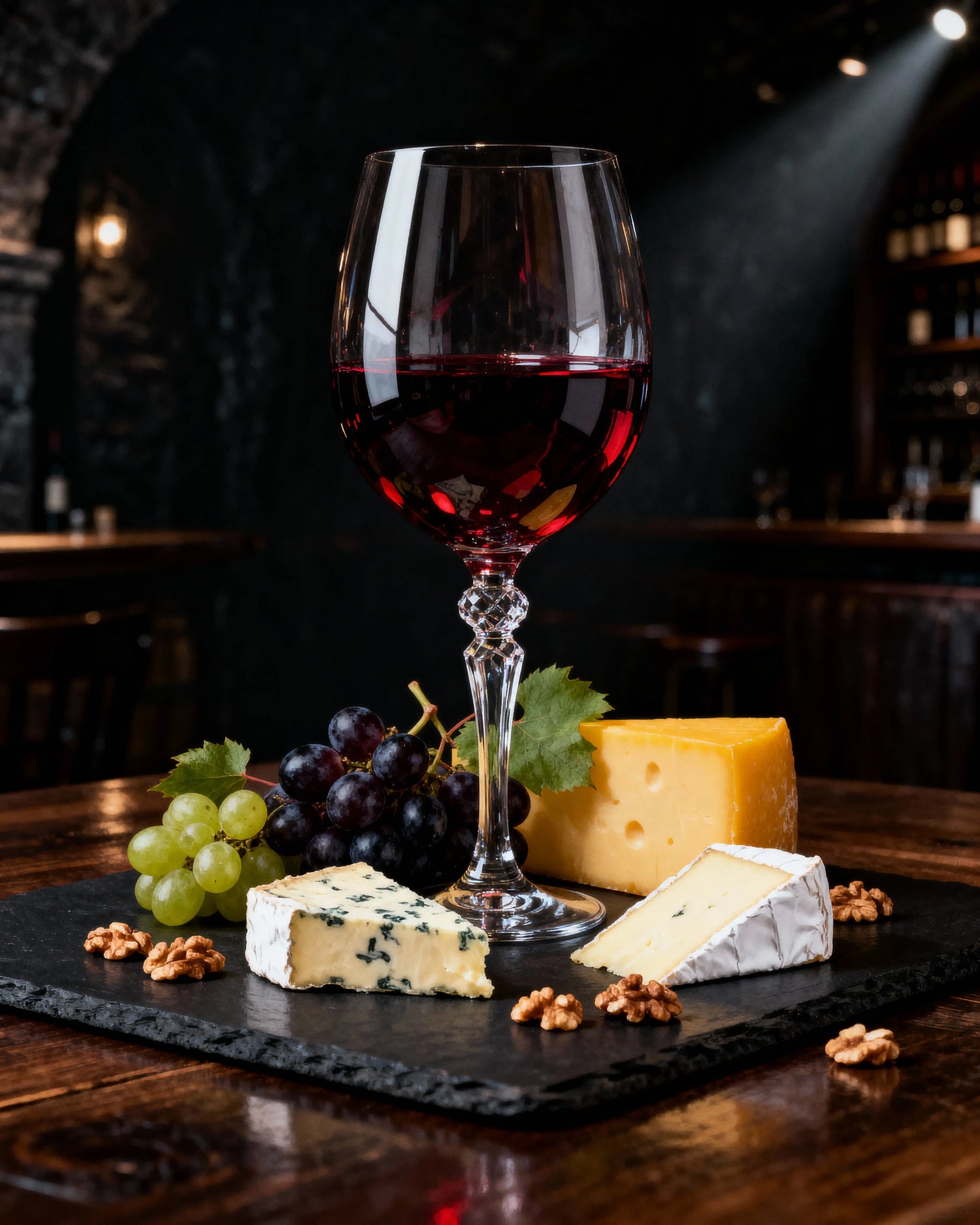Peinture par numéros verre de vin rouge et fromages